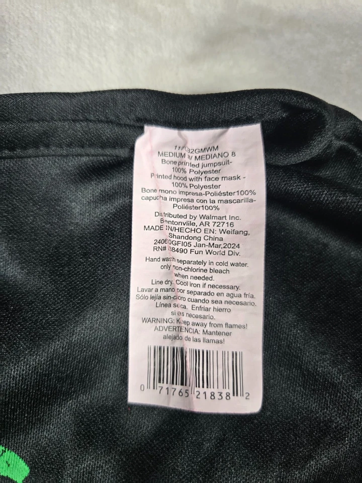 Disfraz de Halloween Niños Divertido Mundo Verde Esqueleto Mono M (8) Huesos de Neón Foto 3 de 4