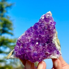 390G Natural Amethyst geode quartz cluster crystal specimen Healing