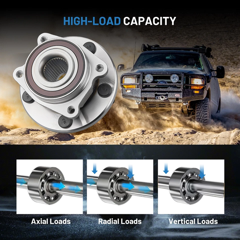 4X Front Hub and Wheel Bearing Assembly for 2007-2010 Chrysler Cirrus 2.4L 3.5L - Image 4 of 4