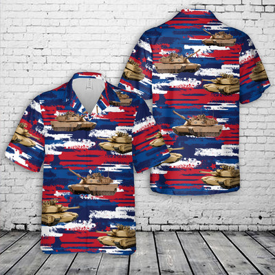 M1 Abrams Tank 4th Of July Hawaiian Shirt, Casual Shirt For Men