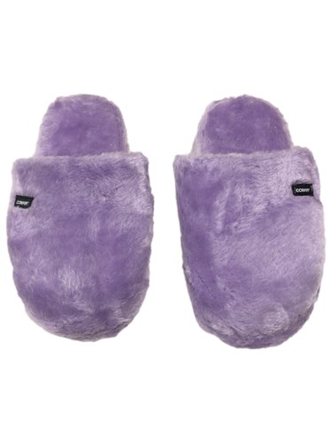 Conair Foot Vibes Womens Plush Purple Massaging Slippers Battery Operated 6-8.5