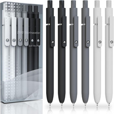 Gel Pens, 6 Pcs 0.5Mm Fine Point Black Ink Pen with Smooth Writing, Office Desk