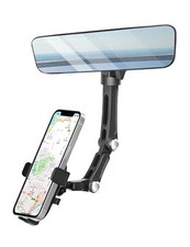 Rearview Mirror Phone Holder for Car, Rear View Mirror Phone Press-Type Black