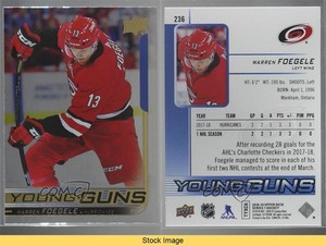 2018-19 Upper Deck Young Guns Silver Foil Warren Foegele #236 Rookie RC