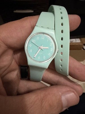 Swatch Arctic Sea Womens Wrap Watch 25mm Blue Dial Swiss Made LL114C