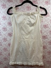 Nasty Gal Collection Ivory Ruffle Mini Dress Size 6 Romantic Cottagecore