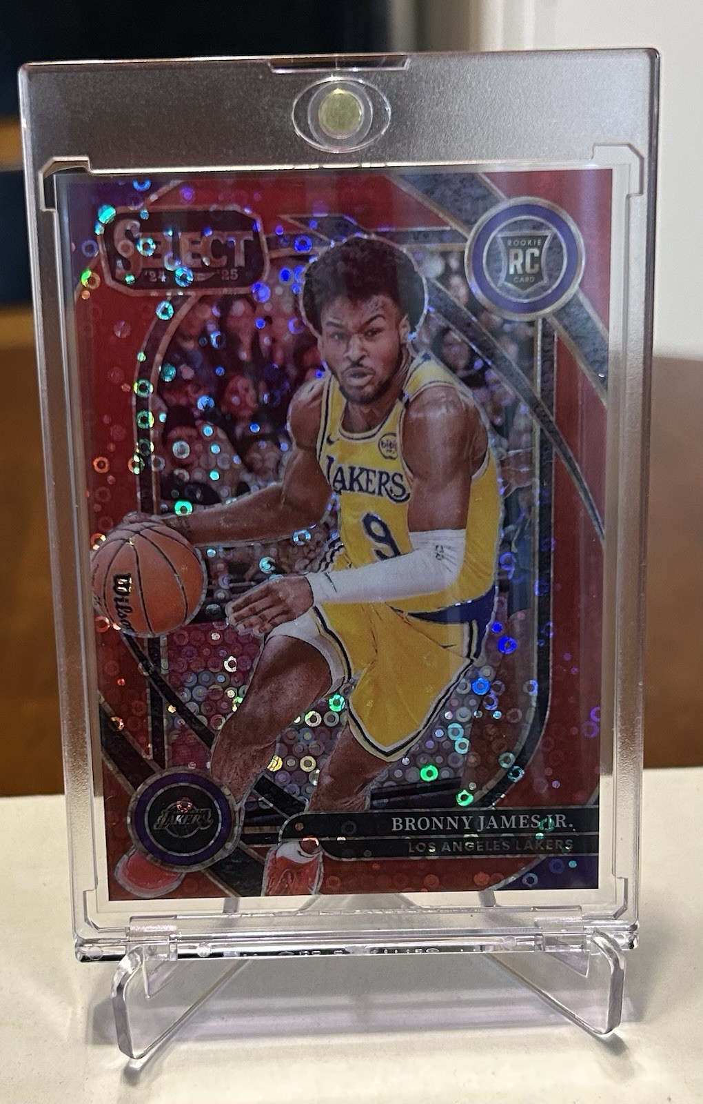 2024-25 Panini Select Bronny James Courtside Red Disco Prizm (RC) /49