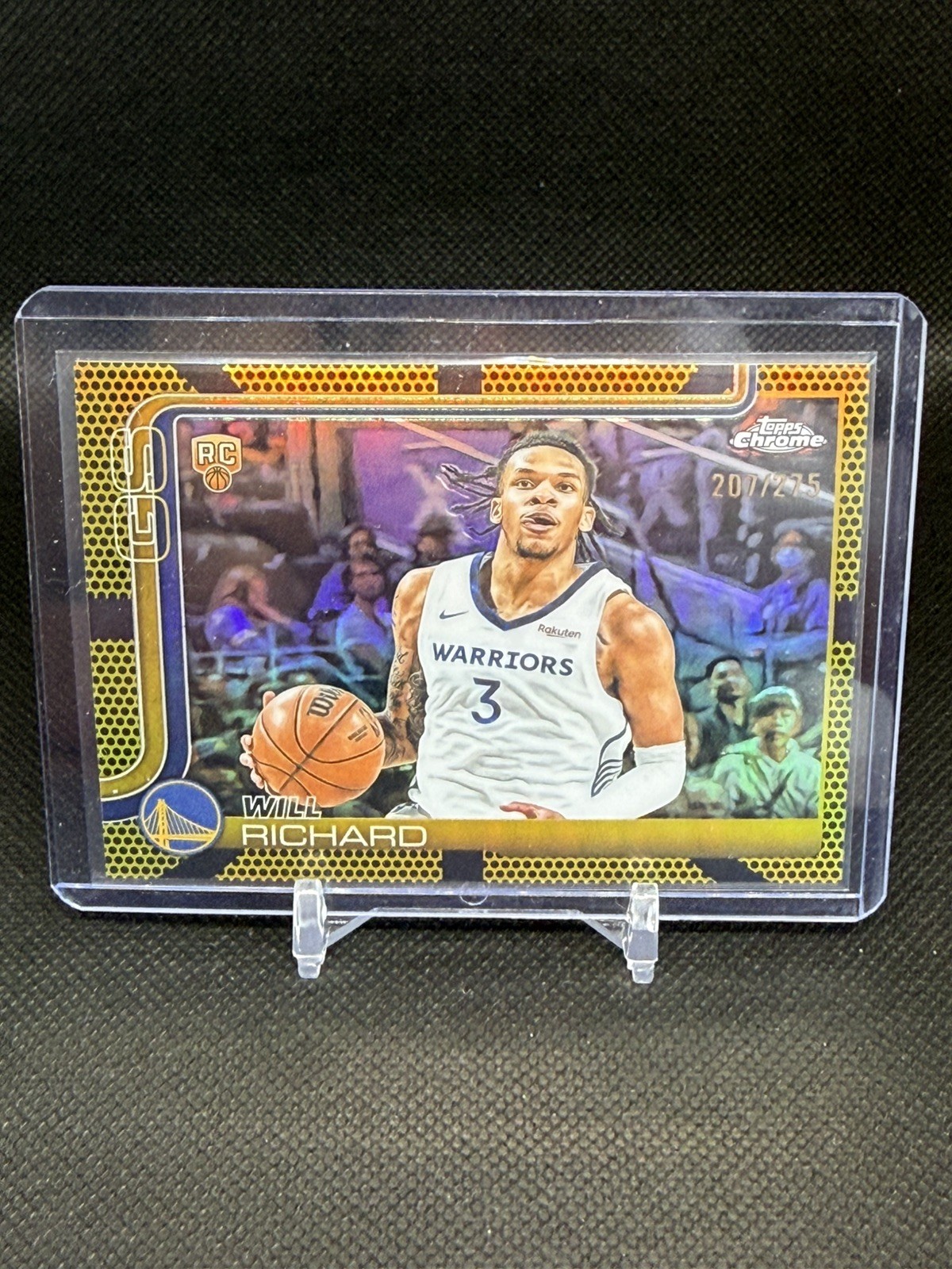 Will Richard 2025-26 Topps Chrome RC #287 Yellow Refractor /275 GSW