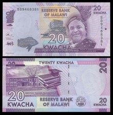 MALAWI 20 KWACHA 2016 s/n BA7666938 UNC