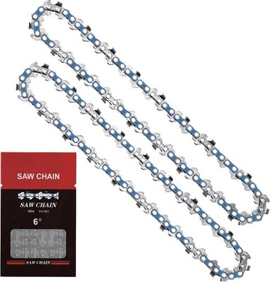 Saker 6 Inch Mini Chainsaw Chain Replacement, 2 Pcs Chains for 6 inches 