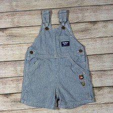 OshKosh B'gosh Kids Overalls Navy White Striped Conductor Railroad Vestback 2T