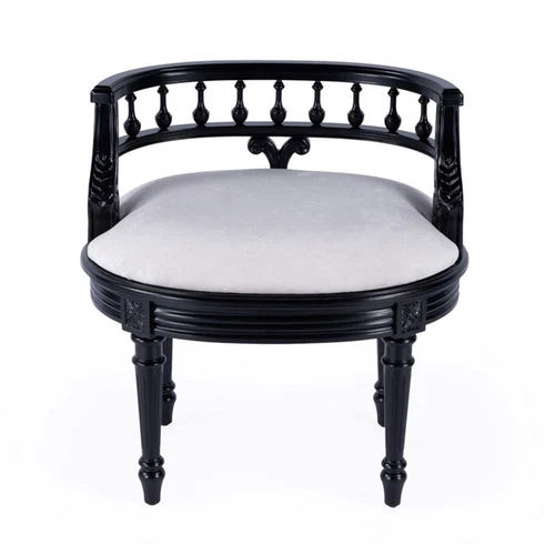 Butler Specialty Company Hathaway Upholstered 22.5"W Vanity Seat -Black Licorice - Picture 3 of 8
