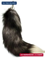 Fluffy Real Fox Tail Fur Keychain Halloween Cosplay, Handbag Accessory, Cos