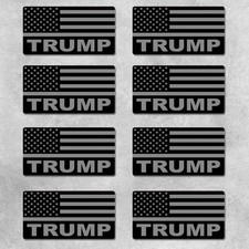 Trump Dark American Flag Sticker 2028 President USA subdued gray vinyl decal 8pk