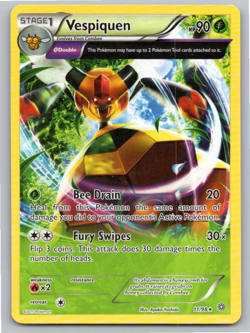 2015 POKEMON VESPIQUEN ANCIENT ORIGINS 11/98 R NM A91162 FREE S&H