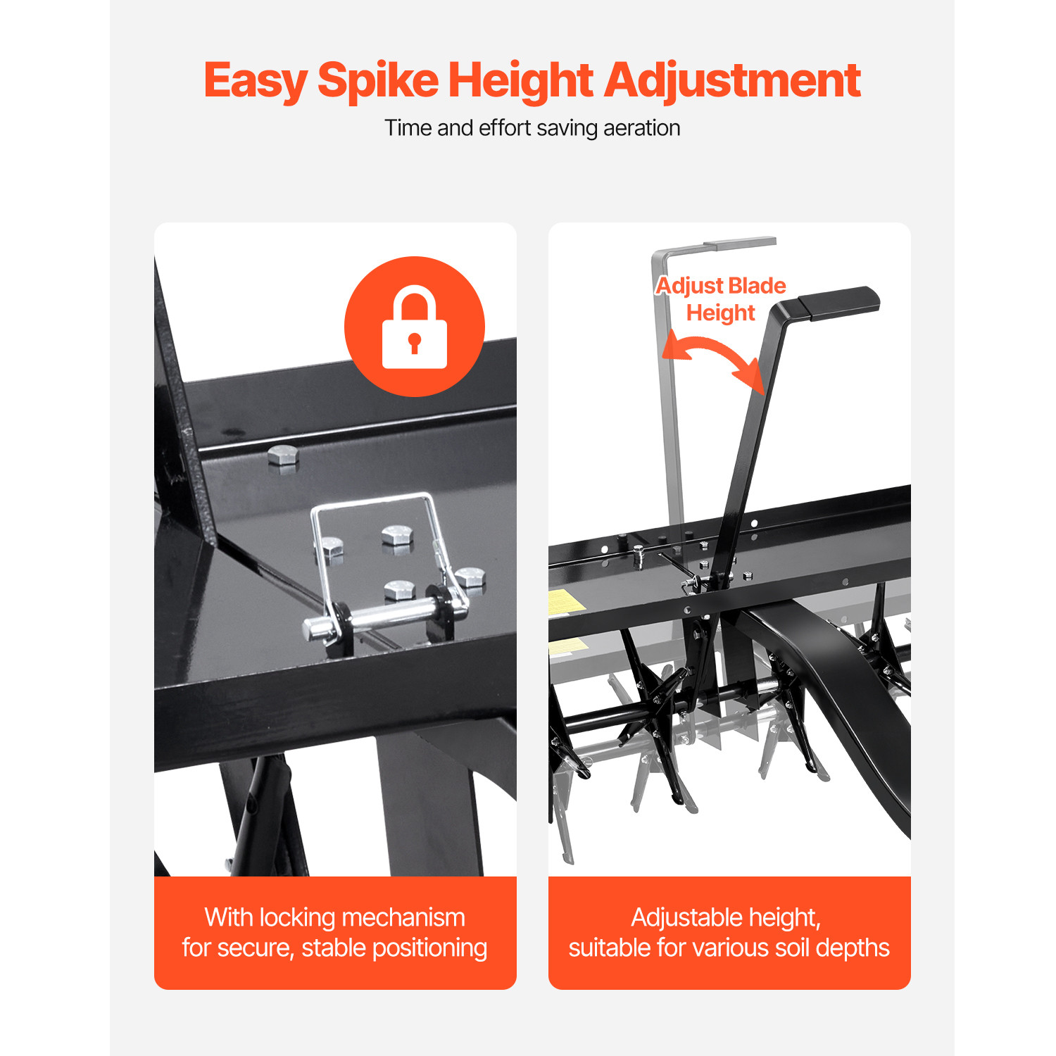 48-Inch Tow Behind Plug Aerator with Universal Hitch Lawn Aerator Tow Behind