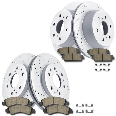 Drilled Slotted Brake Rotors Ceramic Pads Kit for Escalade Yukon Silverado Tahoe