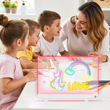 2026 LED Note Board with Colors, 13.7" x 10" rewritable Acrylic Message Board...