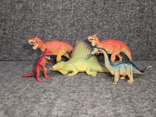Lot Of 5 Dinosaurs Figures - 2 T-Rex- Apatosaurus- Edaphosaurus-Corythosaurus
