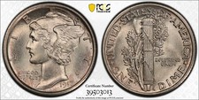 1917 Mercury Dime 10c PCGS MS63FB 