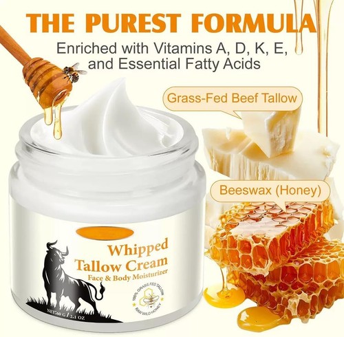 Whipped Beef Tallow Balm for Face & Body,Tallow Face Moisturizer with Grass-fed - Picture 3 of 7