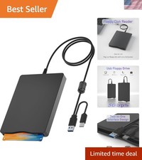 3.5 Floppy Drive USB External, Portable Floppy Disk Reader for Laptop, Plug a...