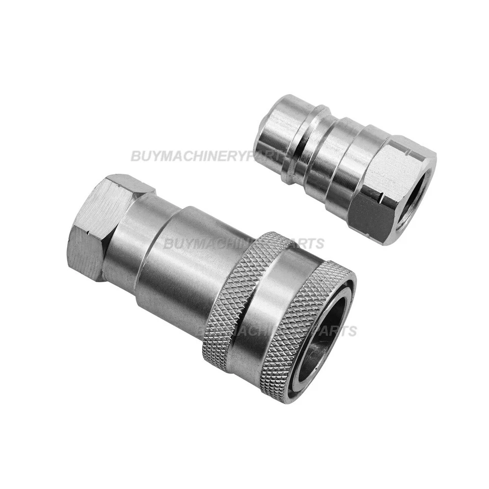 Nuevo 2 Juegos 3/8" NPT 3/8" Cuerpo Conexión Rápida Acoplador Hidráulico Acoplamiento Foto 3 de 4