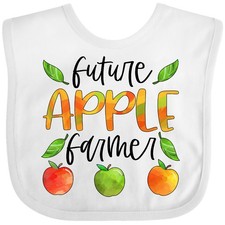 Inktastic Future Apple Farmer- Apples And Leaves Baby Bib Farming Kids Green Red