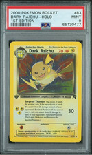 PSA 9 Dark Raichu 1st Edition SWIRL Holo 83/82 2000 English Rocket Pokemon Card