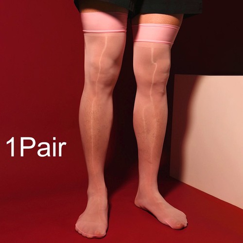 Mens Sheer Ultra Glossy Stockings Stretchy Tights Thigh High Socks Solid Color. - Picture 23 of 30