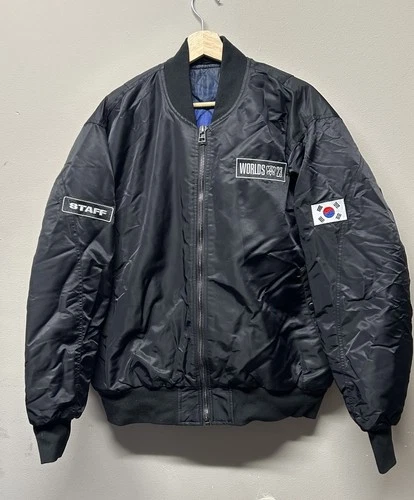 LEAGUE OF LEGENDS 2023 World Championships Korea Staff Bomber Jacket Large Riot - product listing photo