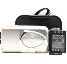 Olympus  300 3.2MP Mju Compact Digital Camera Silver Tested Complete Kit