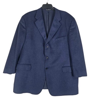 Coppley Minelli 100 Cashmere Sport Coat Blazer Jacket Men 48R Navy Blue 3-Button