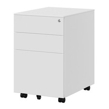 SONGMICS Mobile File Cabinet with 3 Drawers,White