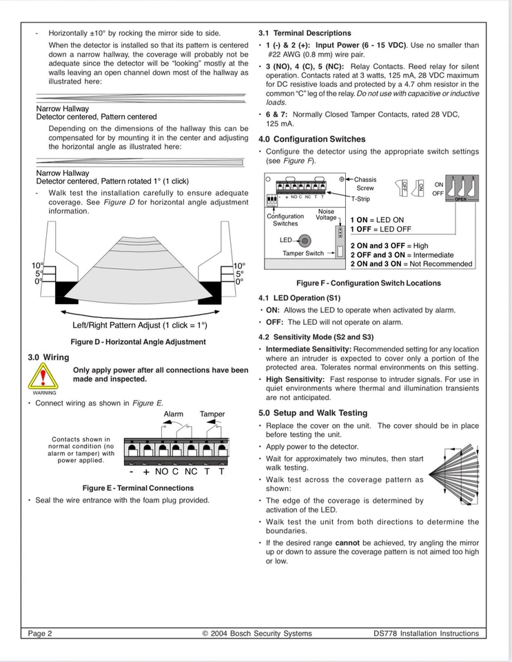 Bosch Classic Line PIR DS778 Motion Detector Long Range 220ft/60m - Image 3 of 4