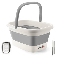 Beinilai Collapsible Foot Bath Basin for Soaking Feet,Foot Soak 1 Pack, Gray