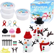 Snowman Kit Christmas Crafts for Kids: 3 Pcs Build a Snowman DIY Clay Kit Fun Ai