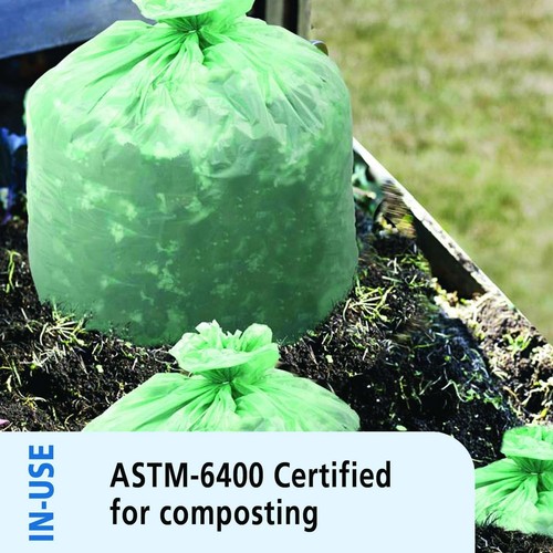 30 Gal Green Compostable Bags, 1.1 Mil, 30"x39", 48/Box - Eco-Friendly Trash ... - Picture 8 of 9