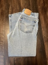 Vintage 90s Levi s 550 Relaxed Fit Light Wash Jeans Made In USA Blue Denim 36x30