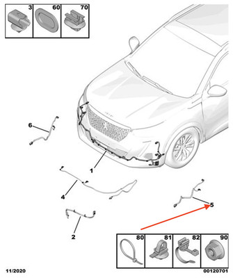 PEUGEOT 2008 Additional Main Harness Left 9841706380 NWE GENUINE