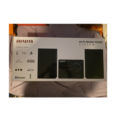 aiwa MSBTU-300 Kompakt-Stereoanlage CD Bluetooth FM USB AUX LED Schwarz