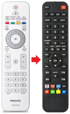 Afstandsbediening geschikt voor PHILIPS 22PFL3415H12