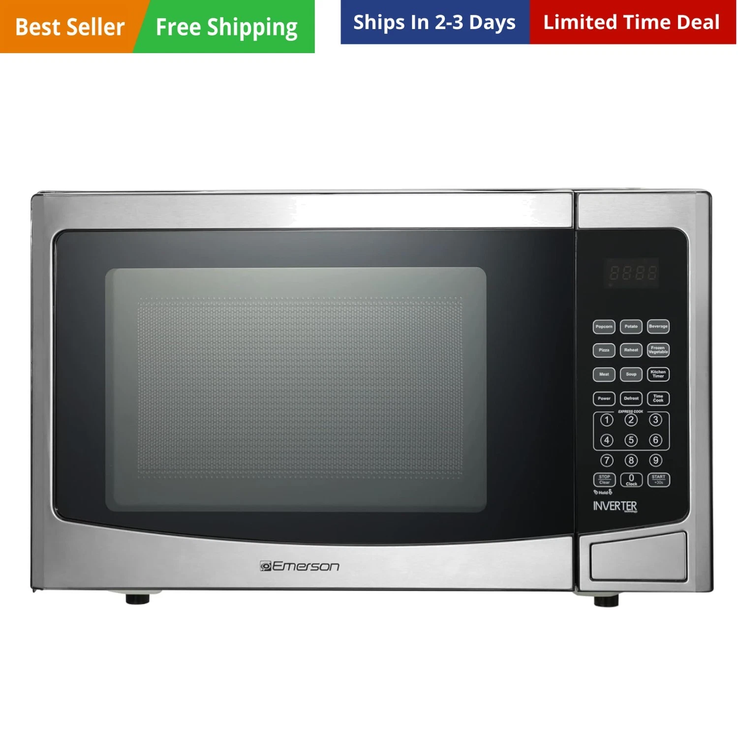1.2 Cu. Ft. Microwave Oven with Inverter, Timer & LED Display, 1000W, 10 Powe...
