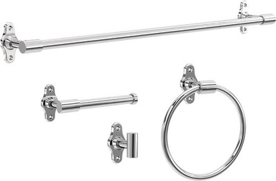 Brass oway 4-Piece Bathroom Set Polished Chrome 18'' + 6''