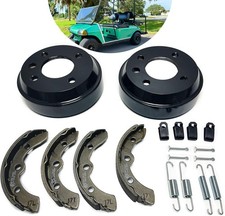 Golf Cart Brake Drums Kit W/ Brake Shoes  Springs Fit 1981-1994 Club Car DS
