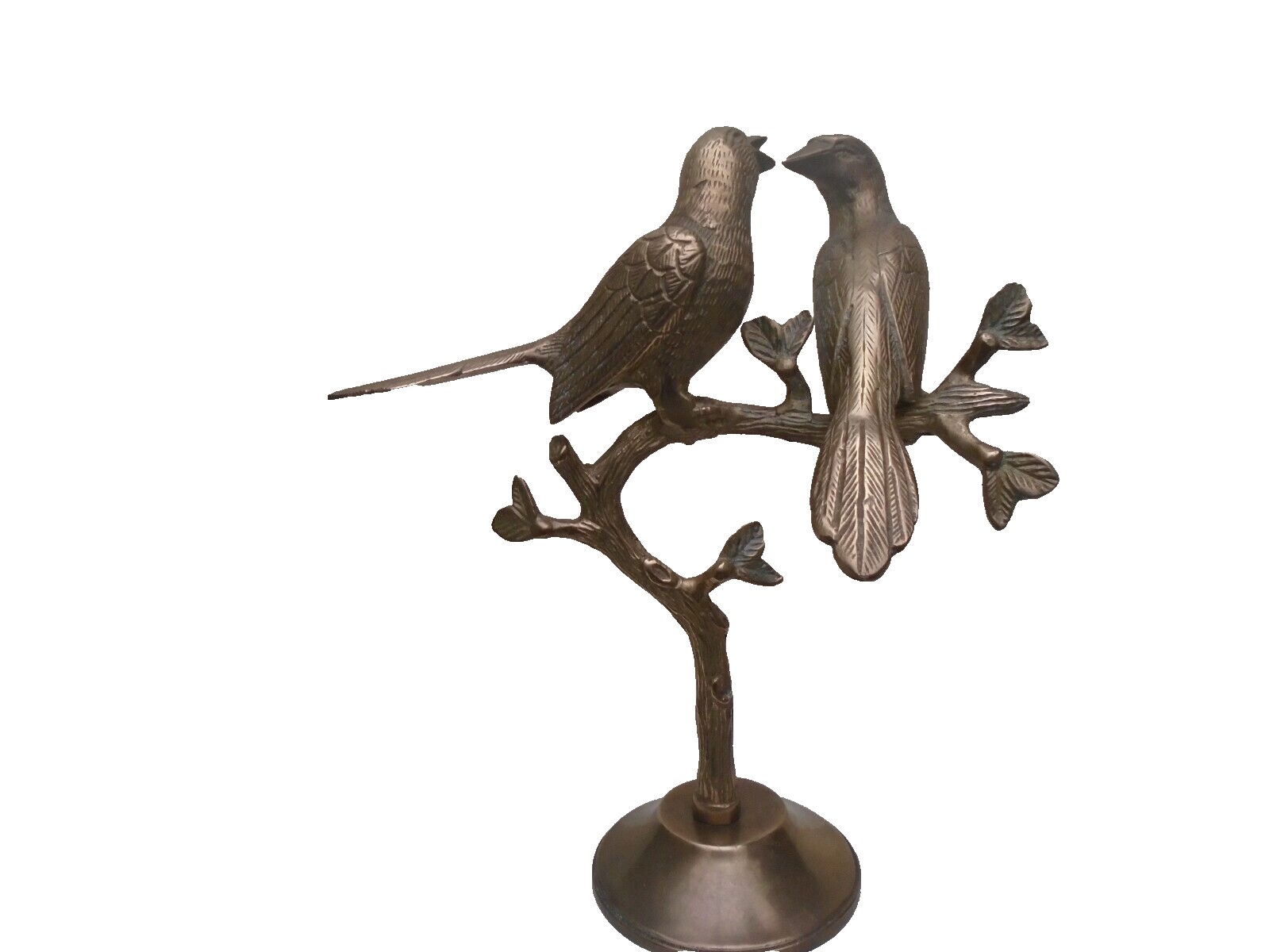 Fabulous Indian brass LOVE BIRDS sculpture with branch mount NICE