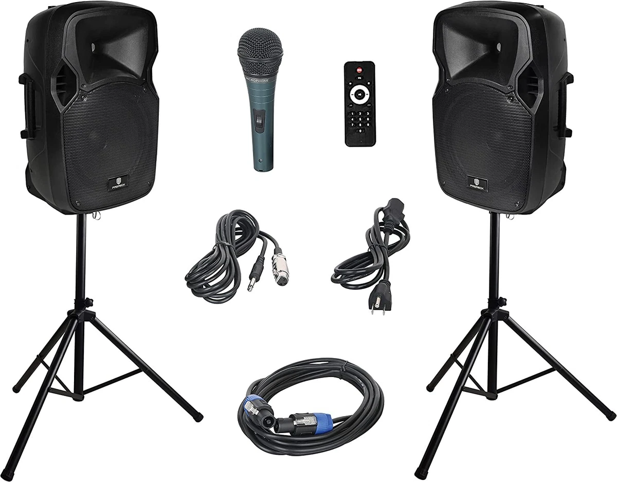 PRORECK Party 12 PA Speaker System 1000 Watts Powered 12 Inch DJ
