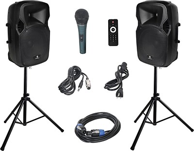 PRORECK Party 12 PA Speaker System Combo Set 1000W 2-Way Powered 12-Inch Combo