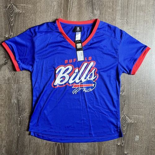 Buffalo Bills NFL Team Apparel Kid's Jersey Shirt Glitter Girls Size L Licensed