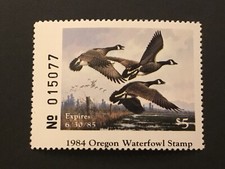 ICOLLECTZONE US Oregon 1984 #1 Duck Stamp VF NH